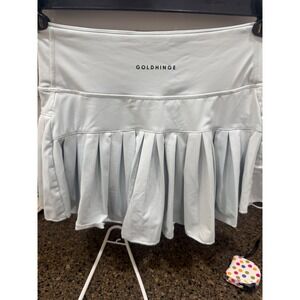 Goldhinge Pleated Tennis Skort Light Blue Athletic Skirt with Pockets Womens